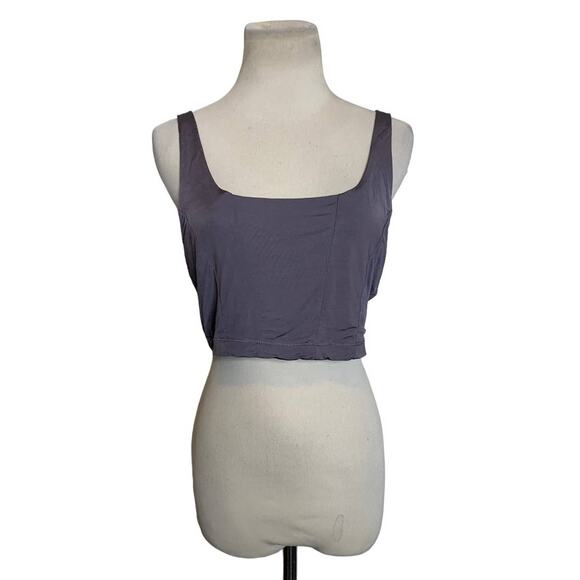 Free People Intimates purple gray cropped tank top size M - Picture 1 of 10